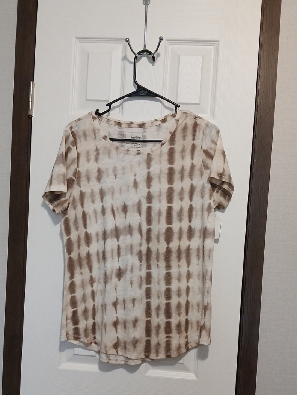 Coastal Women’s Taupe and Cream Tie-Dye Short Sleeve Tee